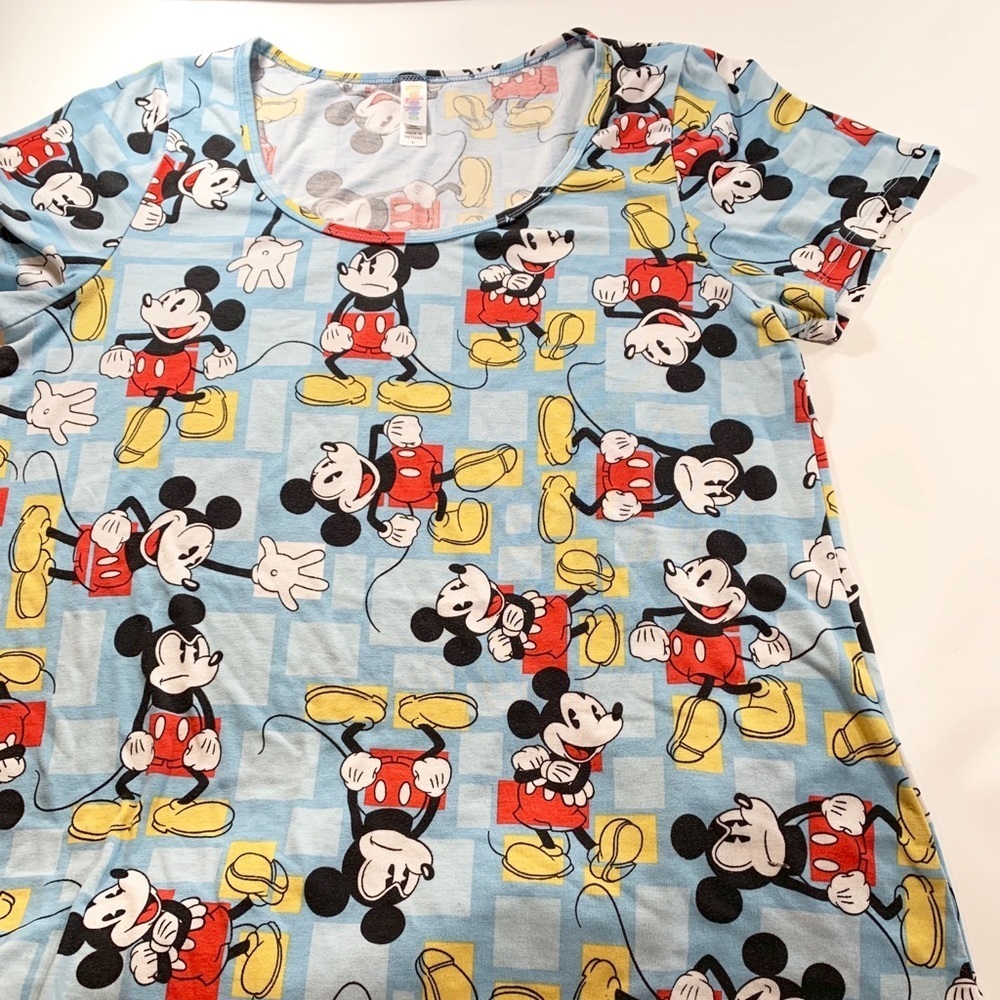 LulaRoe Disney Collection Mickey Mouse Print Small Classic Baby Blue Disney - Picture 6 of 7